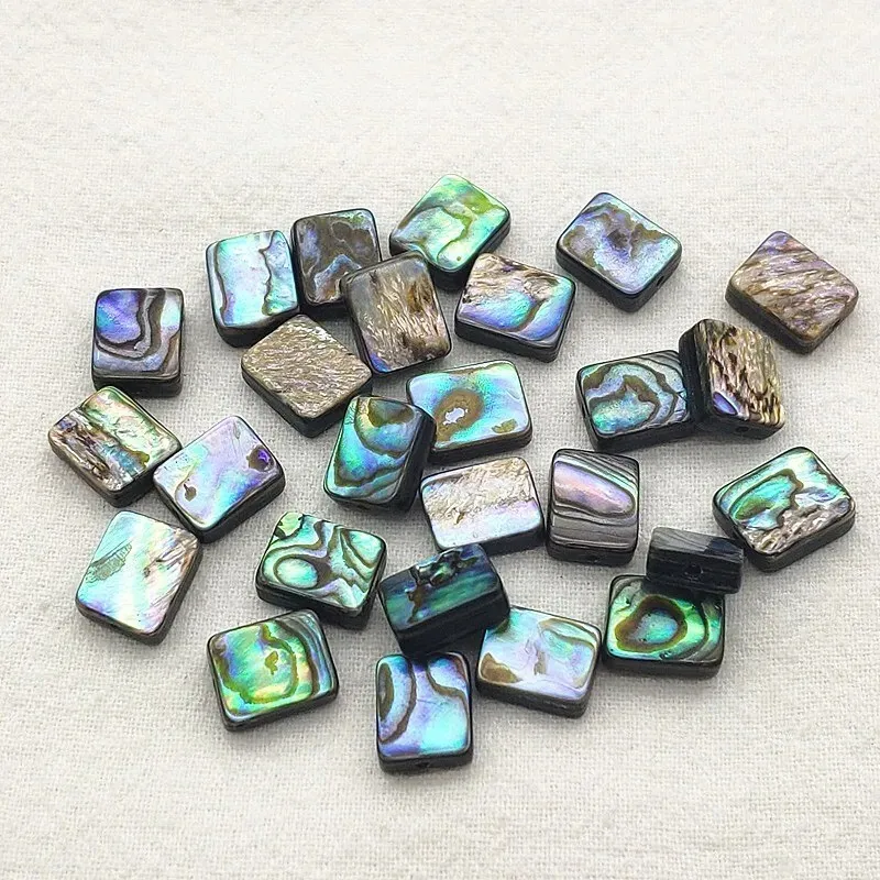 Real Natural  Abalone Shell Rectangle Beads DIY Earrings Jewelry Making/Unique Specimen for Collectibles and Educational Use
