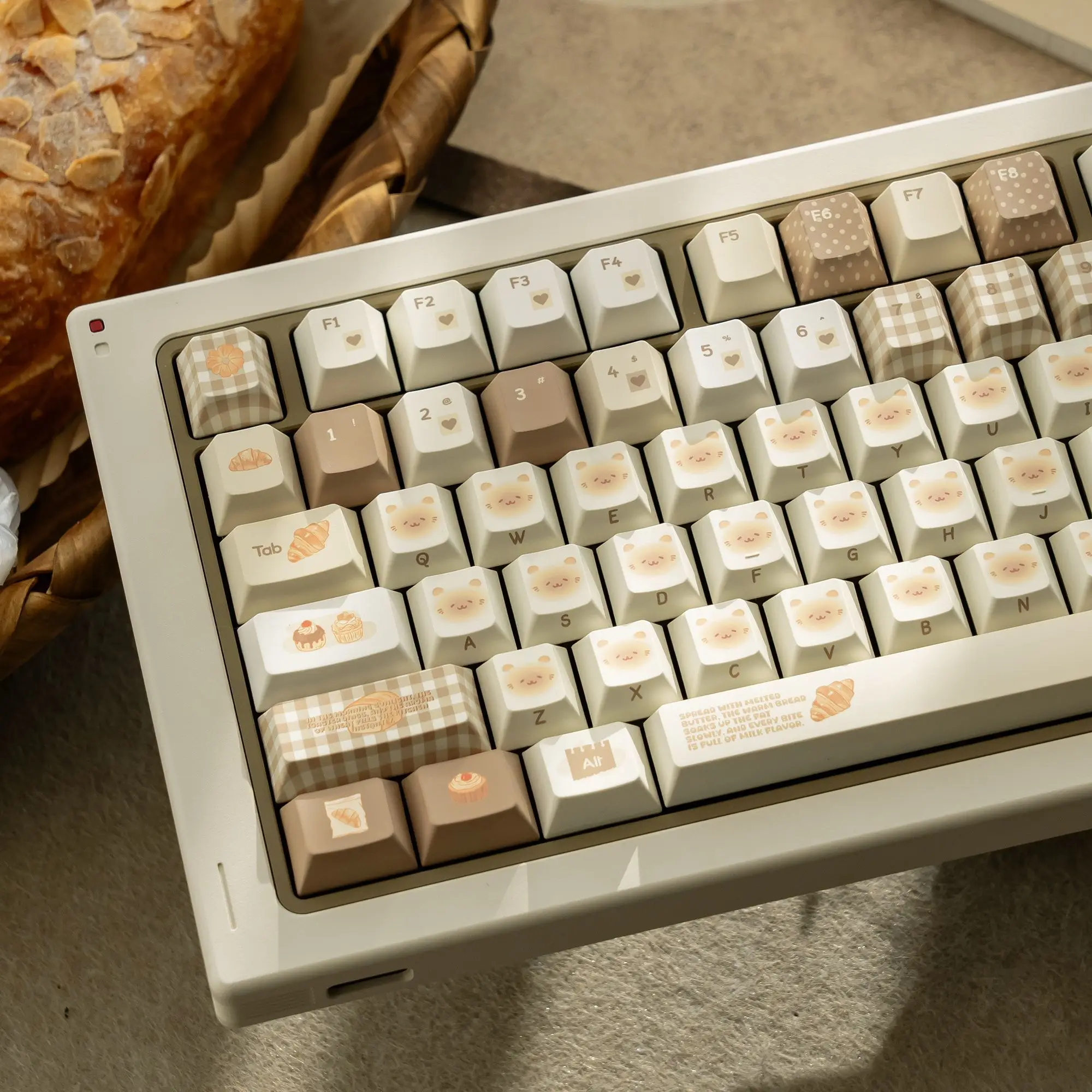 Original Toast Theme Mechanical Keyboard Keycaps Customized magnetic axis Sublimation PBT Original/MOA Height