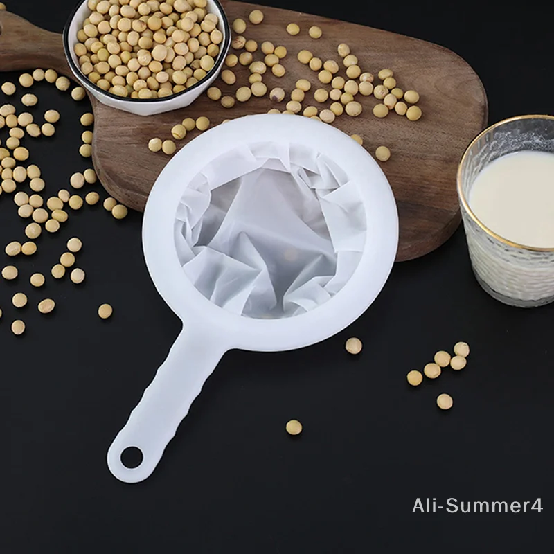 80/100/120/200/400 شبكة فائقة الدقة مصفاة شبكية المطبخ النايلون مرشح شبكي ملعقة مناسبة لحليب الصويا القهوة الحليب الزبادي