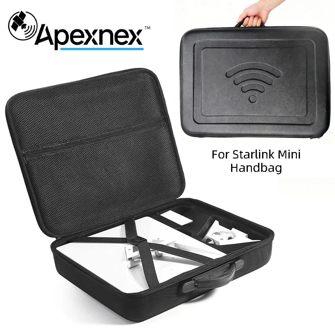 

Прочный жесткий дорожный футляр для Starlink Mini, с портативным дизайном, со специальным хранилищем для подставок и аксессуаров.