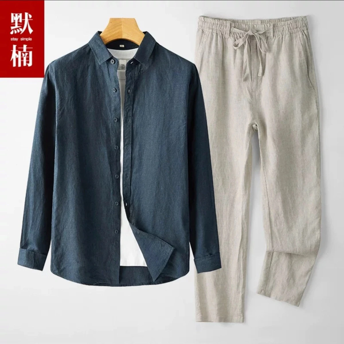 Lente nieuwe heren katoenen li - Linen Shirt Breathable recensie en prijs