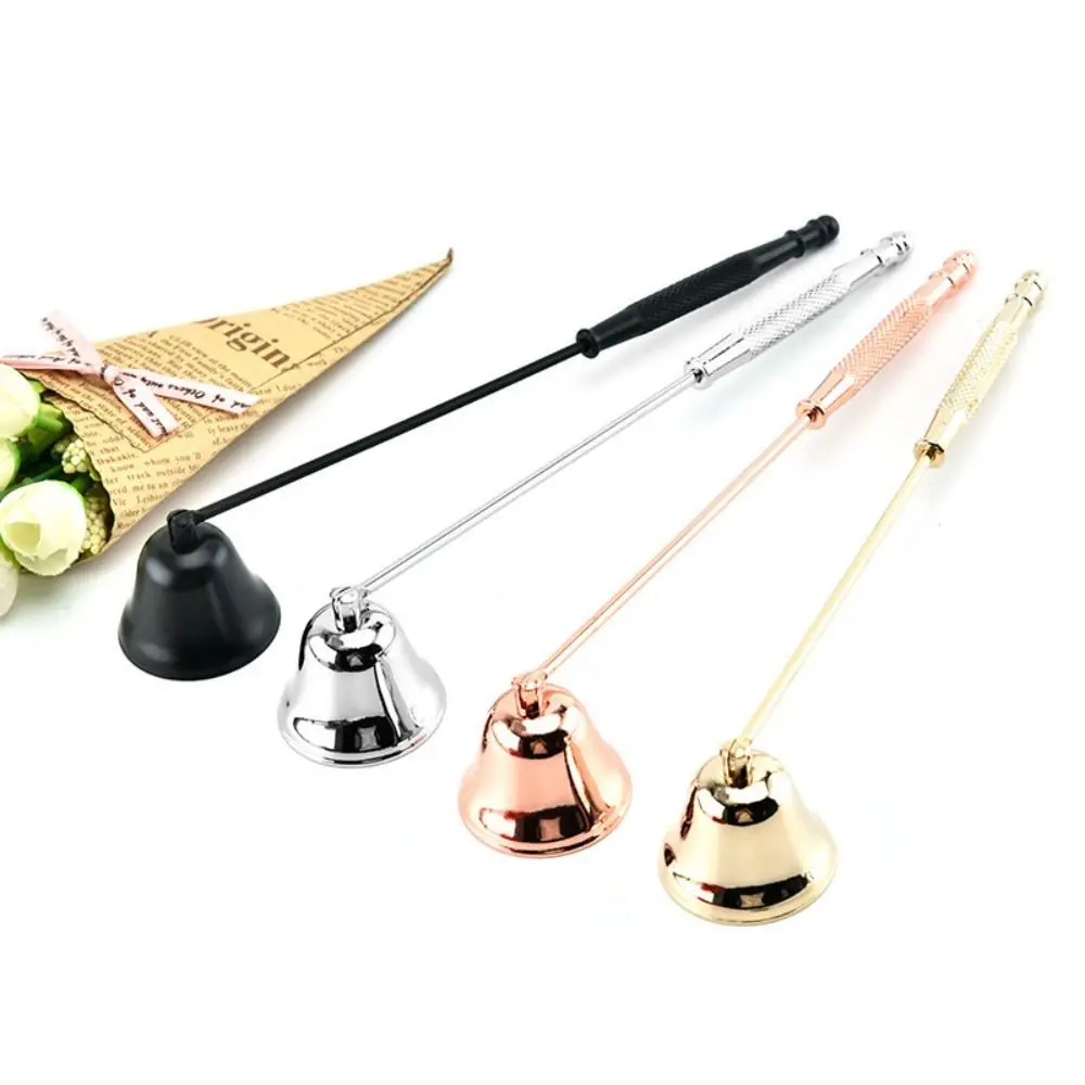 Stainless Steel Candle Extinguisher Snuffer Bell Shape Cover with Long Handle Candle Stopper Wick Snuffer Anti-Slip