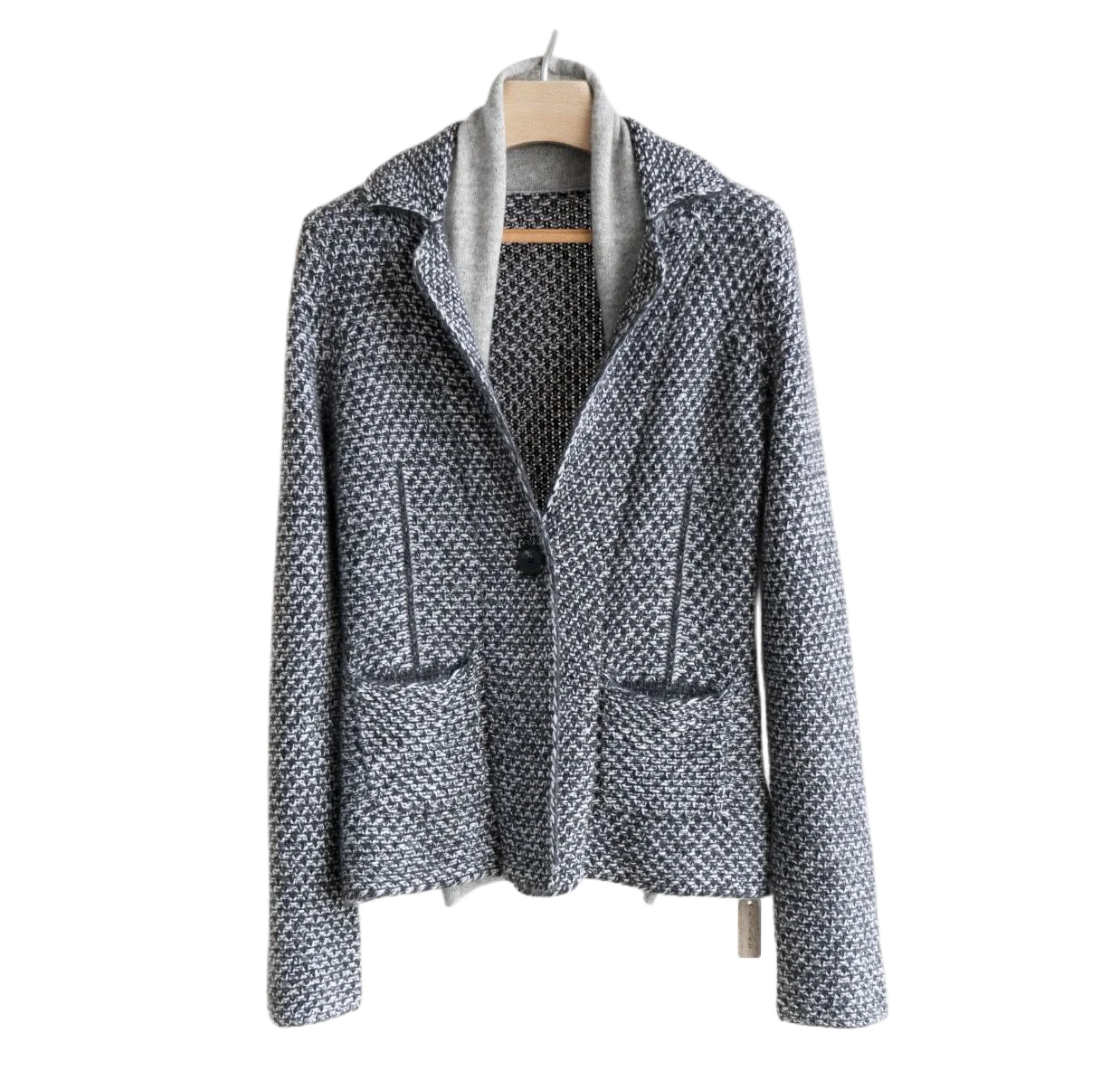 Autumn Winter 100% Cashmere Wool Women Sweater Tailored Collar Fake Two Piece Knit Cardigan French Luxury Casual Soft Suit Tops