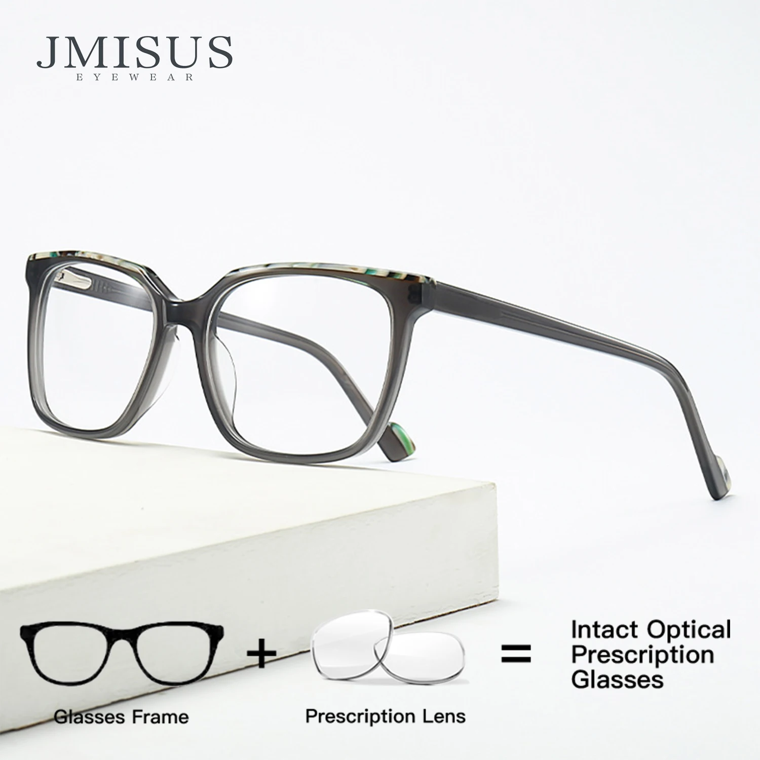 

JMISUS Rectangle Blue Light Blocking Prescription Glasses Men Women Colorful Handmade Frame for Computer Use Multiple Colors