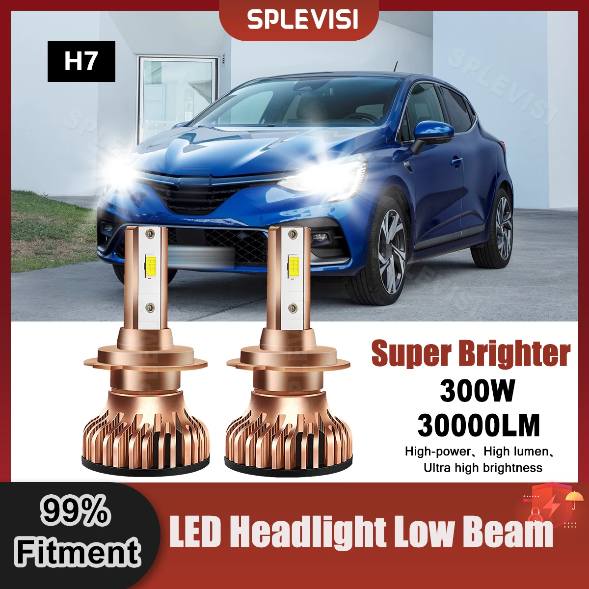 

Replace Car LED Headlight H7 Low Beam Bulbs 9V-24V 300W 30000LM For Renault Modus 2004 2005 2006 2007 2008 2009 2010 2011 2012