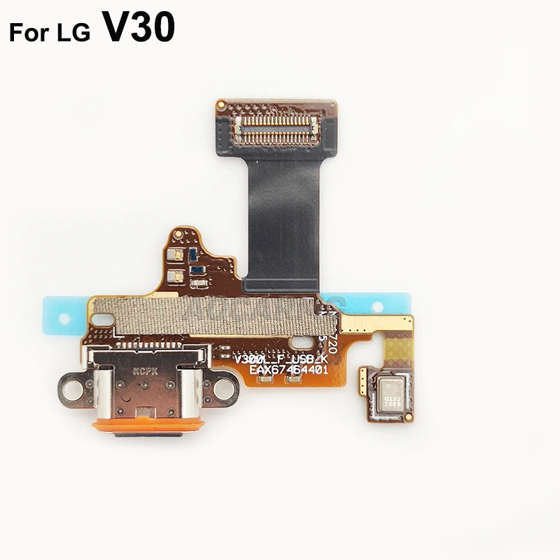 Aocarmo For LG V30 /V30+ Plus USB Charging Port Charger Dock Connector Mic Microphone Flex Cable Circuit Board Replacement Parts