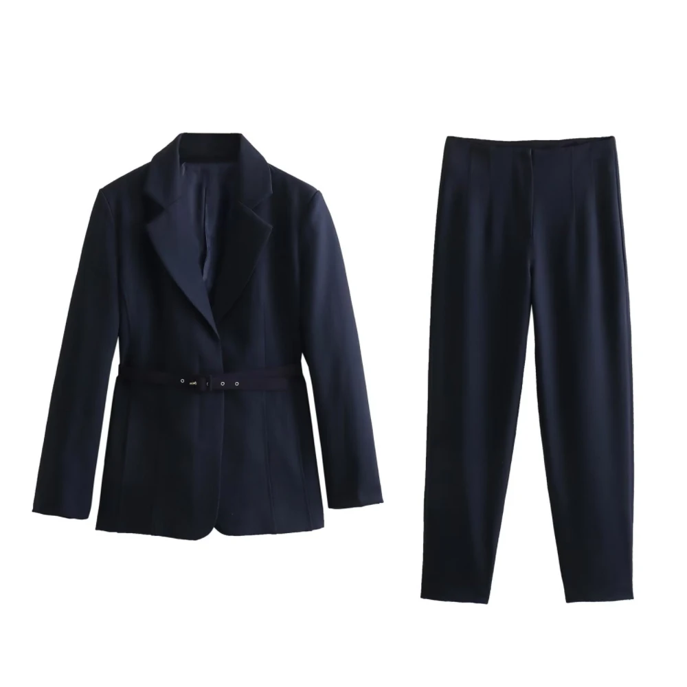 PB & ZA-Blazer monopetto da donna, tailleur pantalone corto a gamba dritta, pendolare All-in-One, moda primaverile, 2024