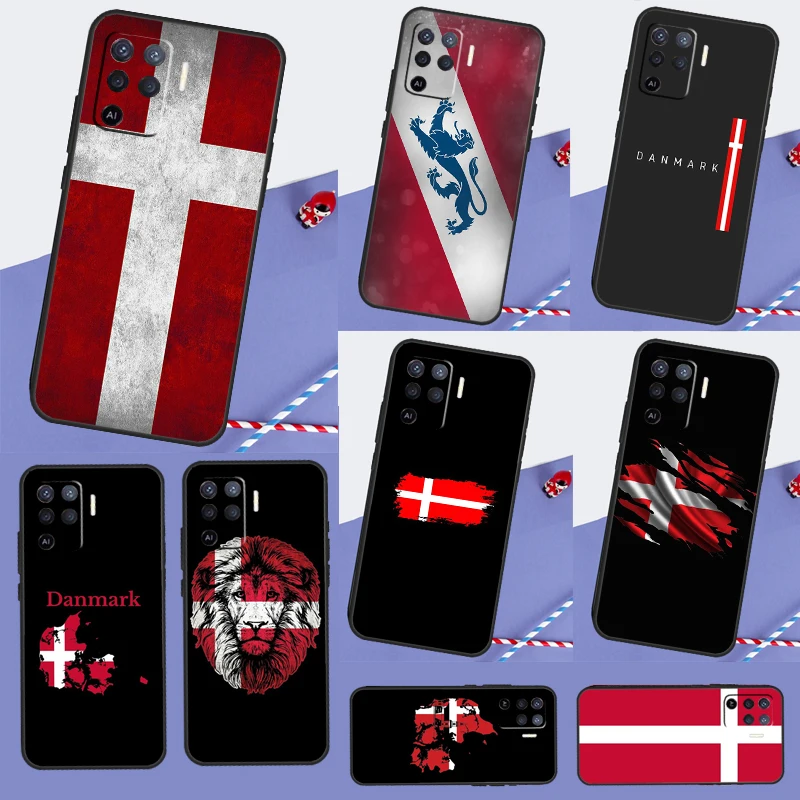 Denmark Flag Case For OPPO A15 A16 A52 A72 A94 A74 A54 A1K A5 A9 A31 A53 A53S A83 A93 A91 Back Cover