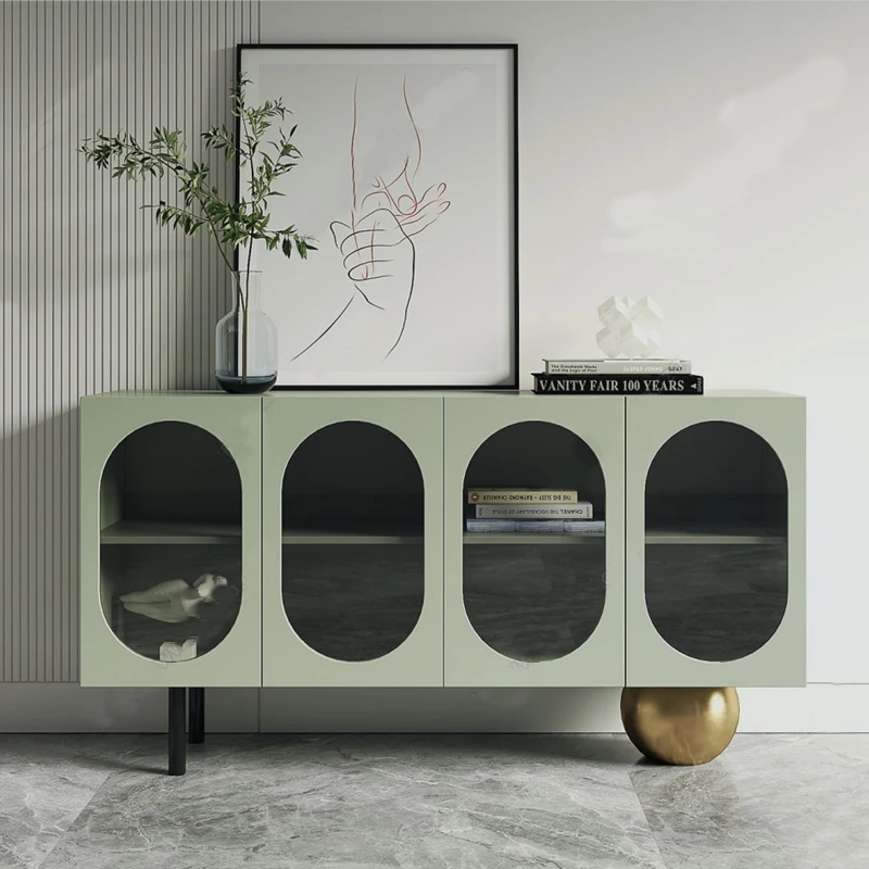 Italian Light Luxury Lacquer Dinner Edge Cabinet Creative Wine Cabinet Storage Cabinet Bowl Cabinet Storage Cabinet