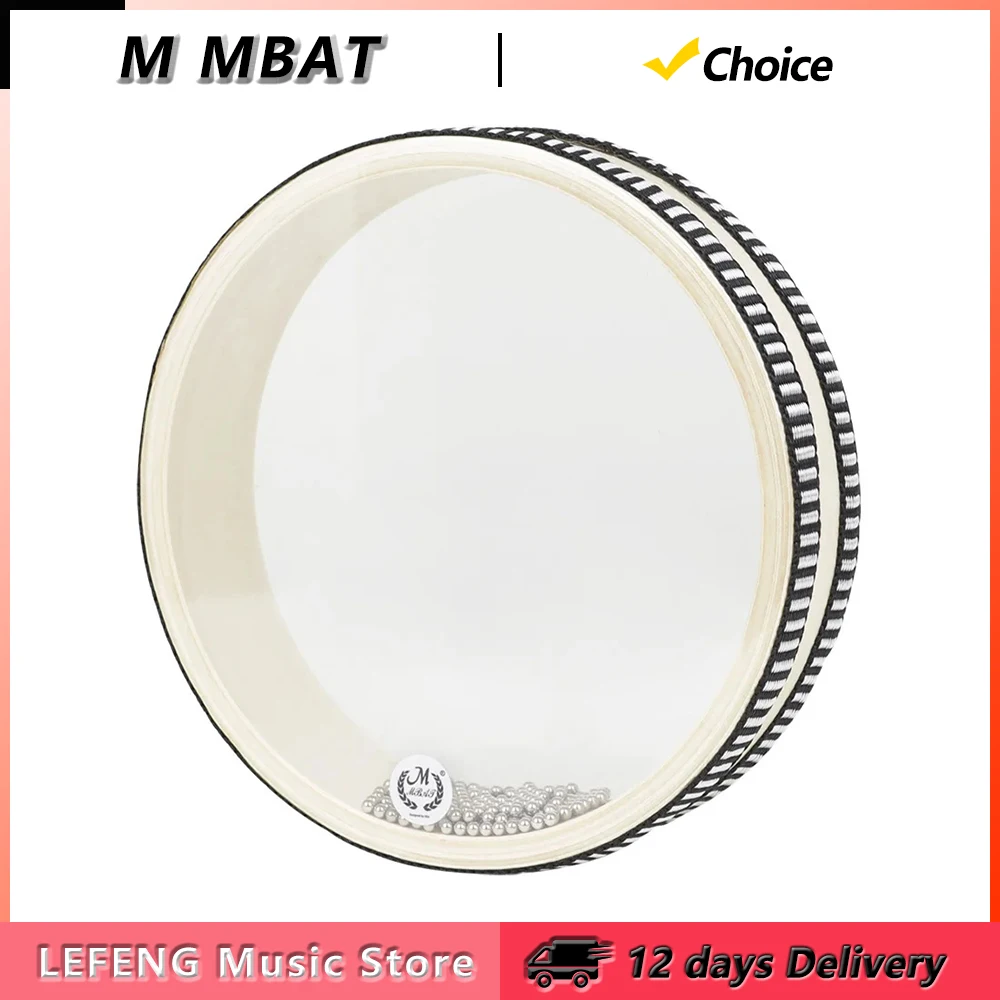M MBAT 6 بوصة الدف المحيط موجة حبة طبل شفافة الخشب الصلب الموسيقية طبل أورف قرع أداة الأطفال طبلة ذات يد