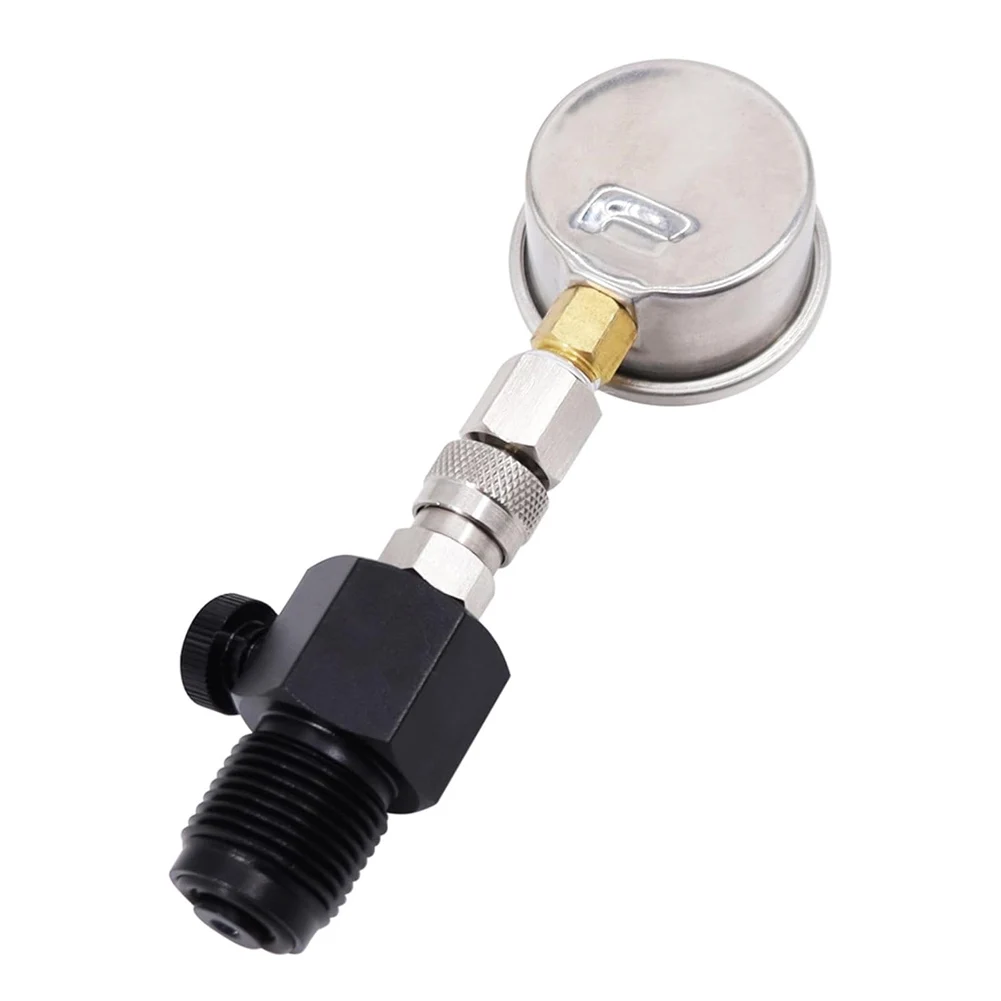 G5/8-14 DIN High Pressure Scuba Gauge with Dual Scale Display and Bleed Valve for Shop and Boat Maintenance Use