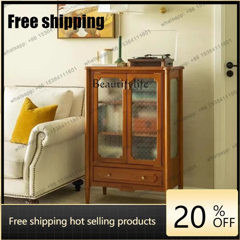 jj5 French simple small apartment living room storage Nordic sofa storage low display cabinet