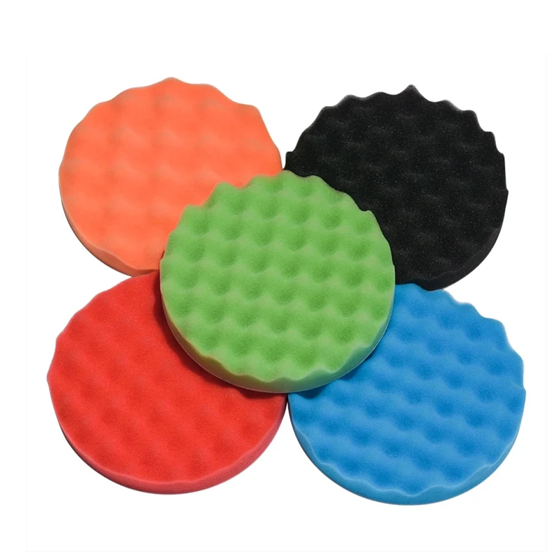 5Pcs 150/180mm Car Polishing Pads 5/6/7inch Sponge Polisher Clean Waxing Tool Auto Beauty Polishing Kit Buffing Cleaning Tool