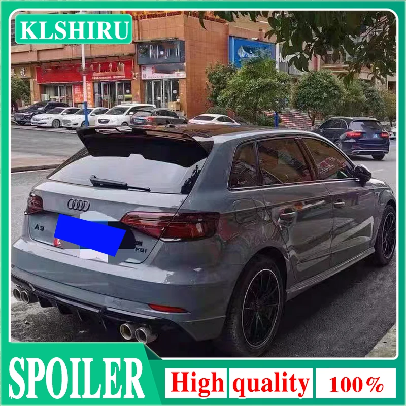 For Audi A3 S3 S Line 8V Hatchback 5Doors 2014-2018 High Quality ABS Plastic Rear Roof Spoiler Trunk Wing Boot Cover Accessories