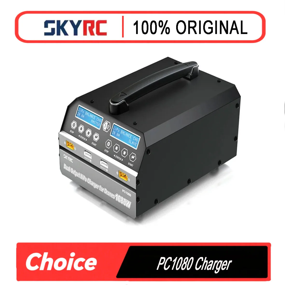 SKYRC PC1080 Drone Battery Chargers 1080W 20A Dual Output LiPo LiHV Battery Charger for Plant Protection UAV