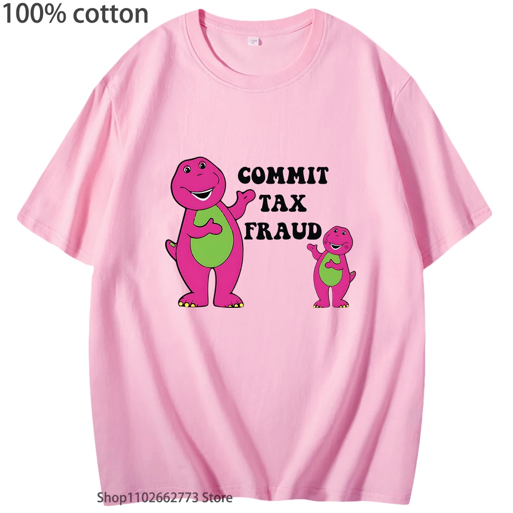 Commit Tax Fraud clothes for women cartoon graphic T-Shirts Girls Tshirt Streetwear Women Tees 100% Cotton Tees Y2k top Summer