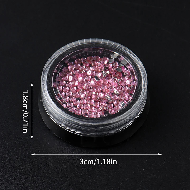1Box Mini Heart-shaped Rhinestones Nail Art Charms 3D Nail Decals Decoration DIY Manicure Beads Flatback Diamonds