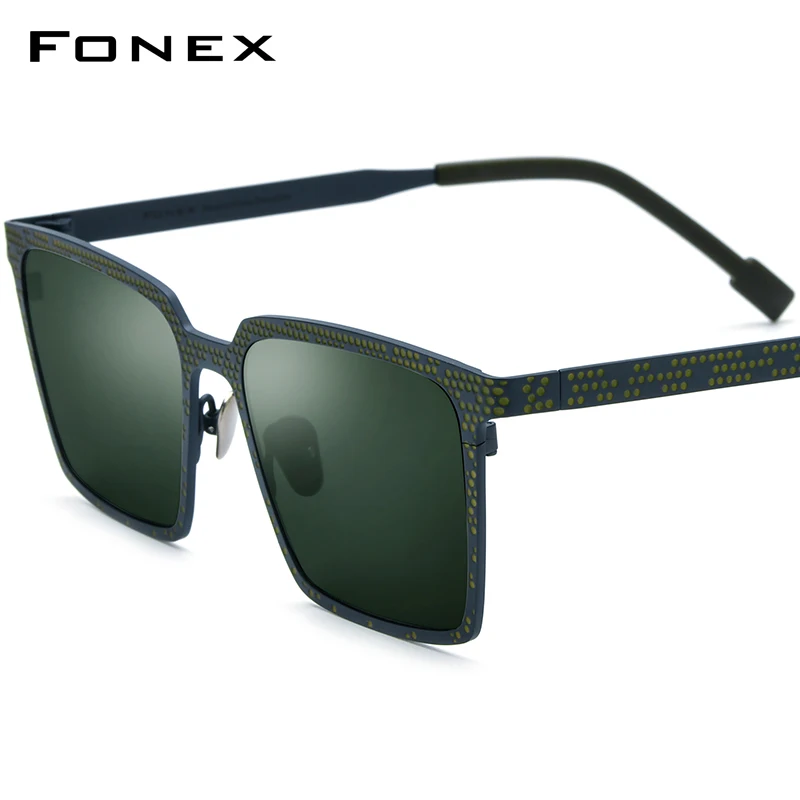 

FONEX Pure Titanium Sunglasses Men Fashion Retro Square High Quality 2024 New Polarized UV400 Sun Glasses Women Shades F85875T