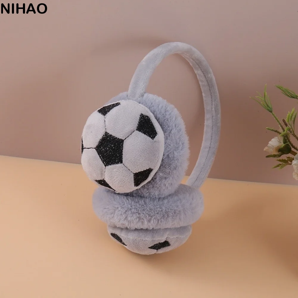Cute Thickened Football Kids Earmuffs Keep Warm Cold-proof Winter Ear Warmer Soft Anti-Freeze Ear Protection Earmuff skiing