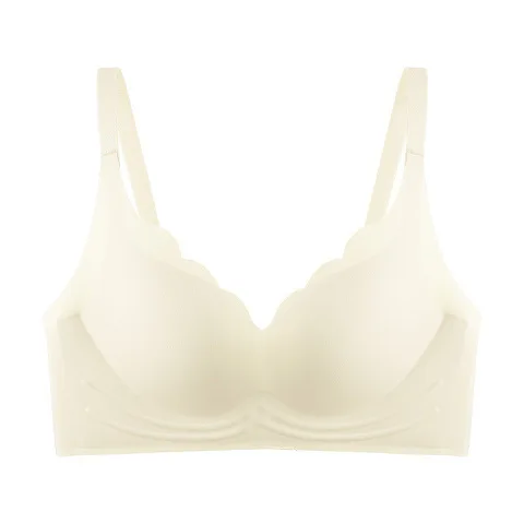 Cute no-scar girl underwear Big Boobs show small thin bra fixed cup no-scar comfortable bra sleep bra