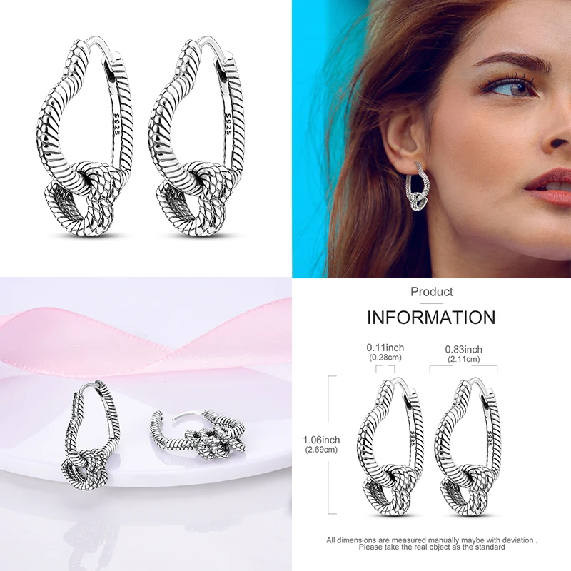 جديد 925 فضة لحظات ساخنة حلية هوب أقراط للنساء العصرية دائرة كبيرة موضة الفضة أقراط صنع المجوهرات 2025