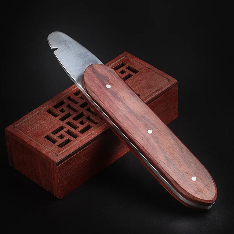 

New 1pcs Cigar Case Tool Opener cigar Cutter stainless steel sharp knife Wood Handle Cigar accessories