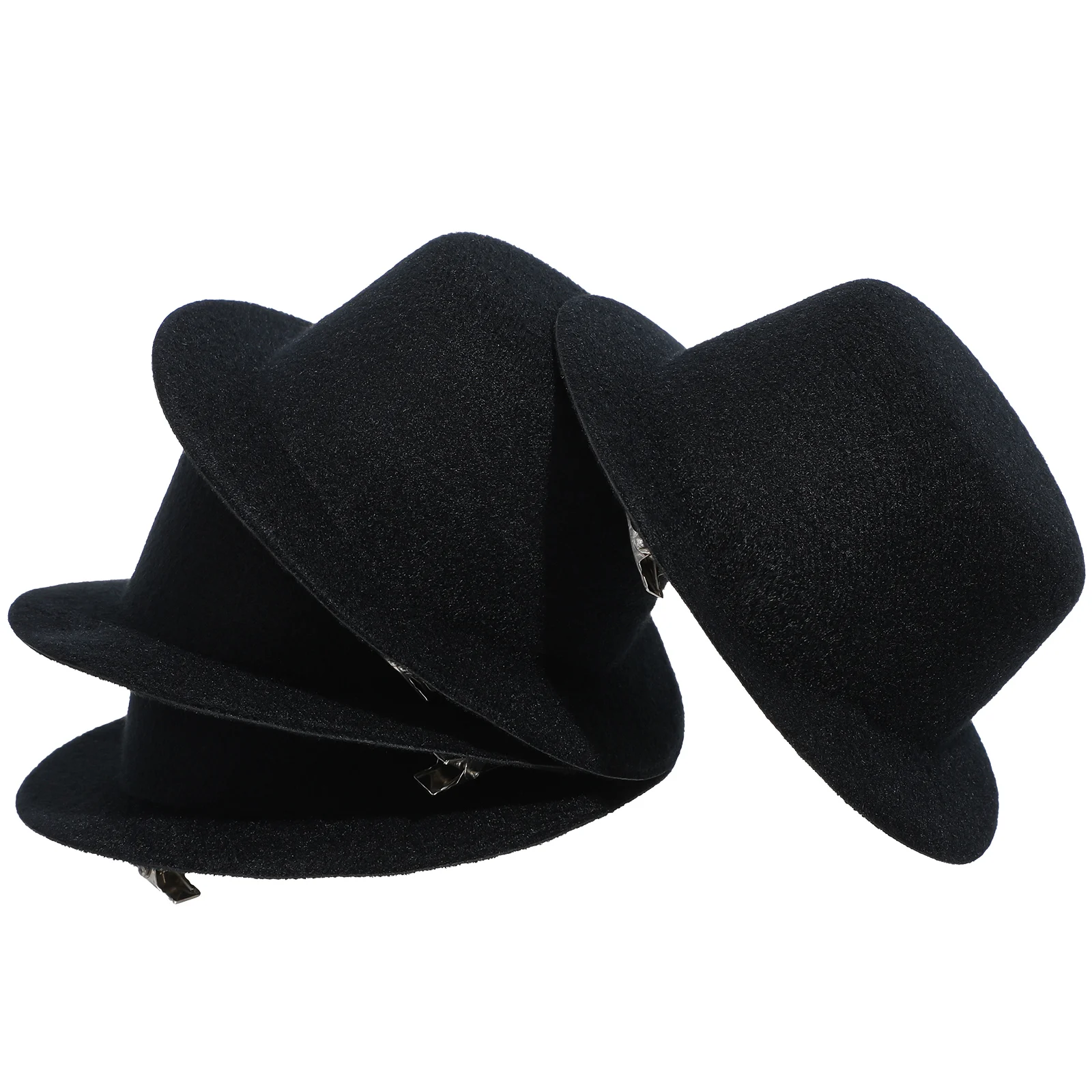 

4pcs Hat Embryo Small Top Hats Black Formal DIY Supplies Girls Hair Accessories Handmade Crafts Decorations Mini Hats