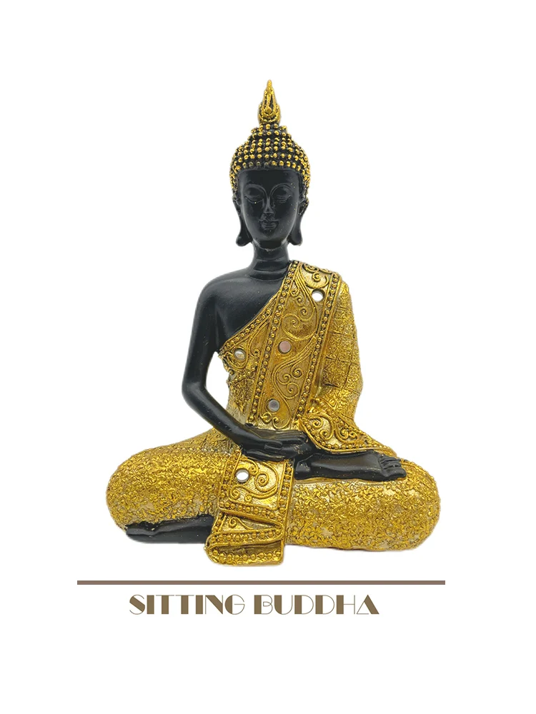 Statua di Buddha grande thailandia Buda Buddha scultura resina verde buddismo fatto a mano indù Fengshui Figurine meditazione Home Deco