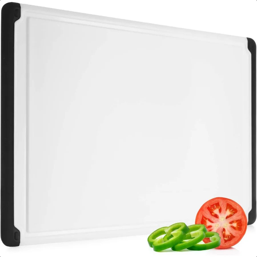

Large Cutting Board for Kitchen 18x12 Inch Plastic Cutting Board with Deep Juice Groove NonSlip Dishwasher Safe Carving Board f