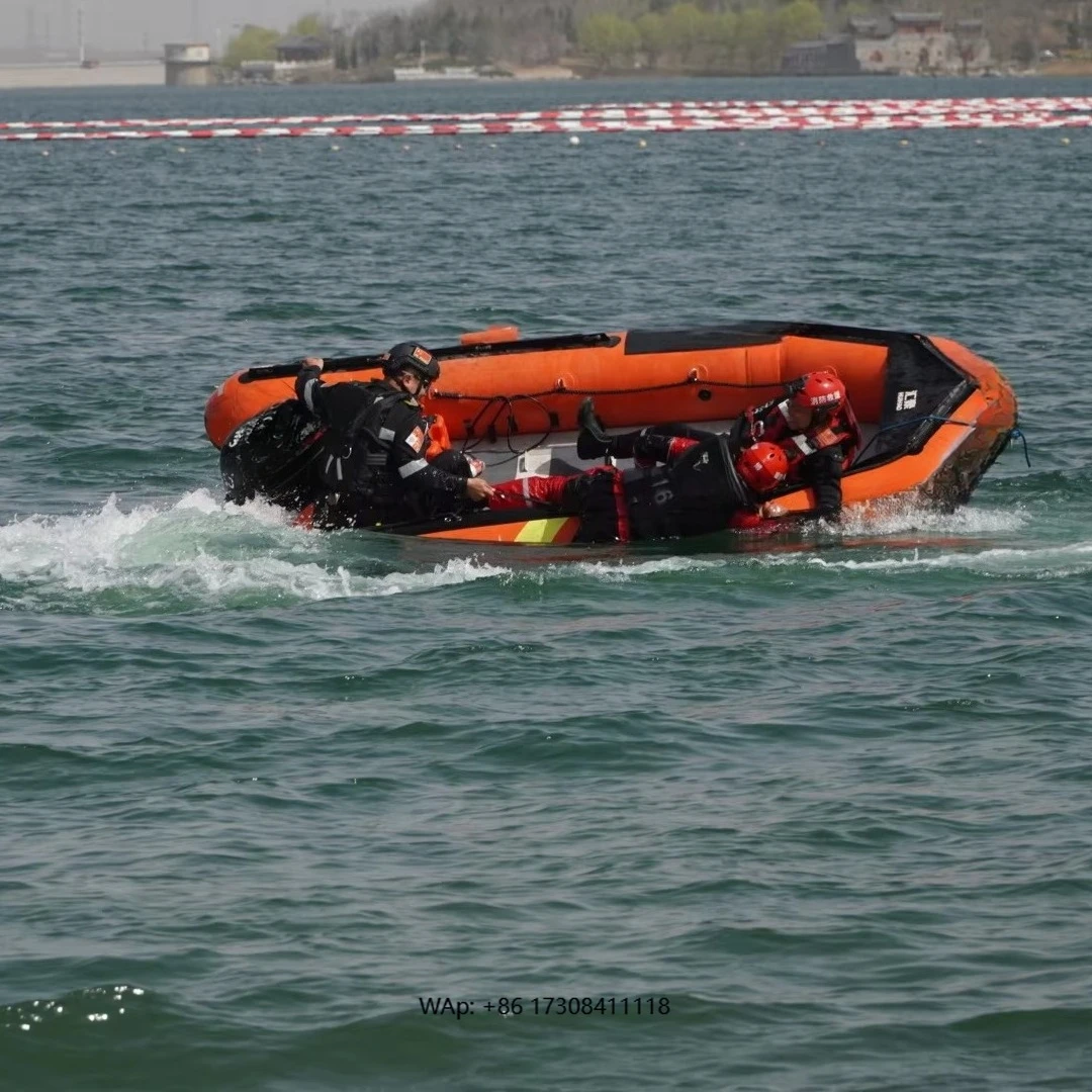 

4.2m Heavy Duty Aluminum Floor Inflatable Rescue Boat for Water Rescue Flood Relief Material Transportation Life Rafts