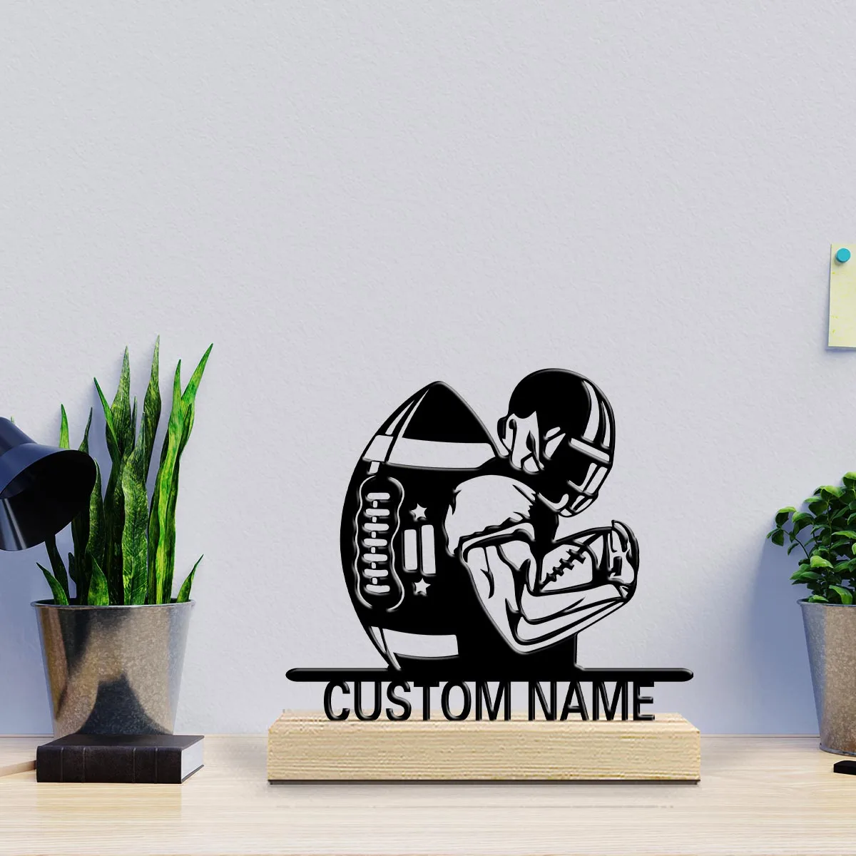 1pc Fashionable Personalized Custom Metal Statue Custom Content With Wooden Base Unique Desktop Decoration Custom Gifts
