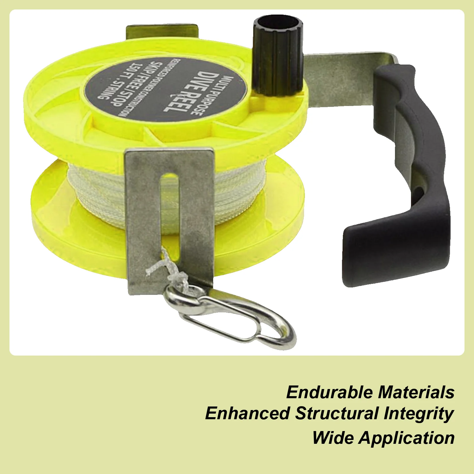 

Катушка для дайвинга, 290 футов, эргономичная сверхмощная регулируемая нейлоновая катушка из паракорда для подводного плавания, подводной охоты, лодки, уличного пляжа