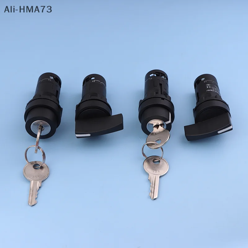 

22MM Key Knob Switch 1NO1NC 2/3 Position Self Locking Select Rotary Power Button Lock Switch Power Conversion Switch 10A ON OFF