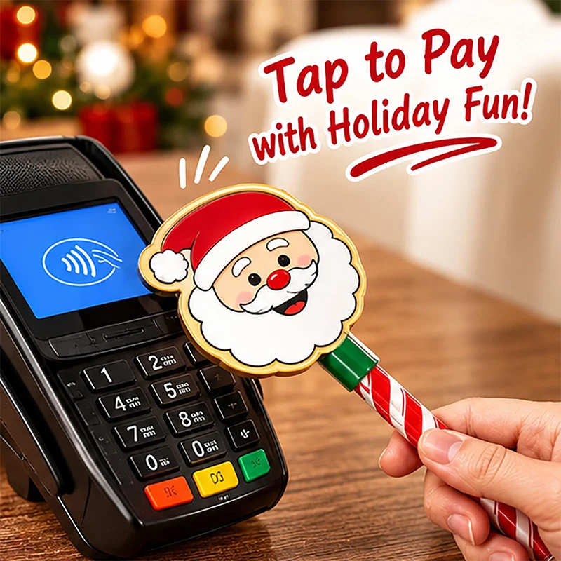 Christmas Payment Magic Wand 3D Print Santa Claus Magic Wand Tap To Pay Card Holder Portable NFC Card Credit Card Holder