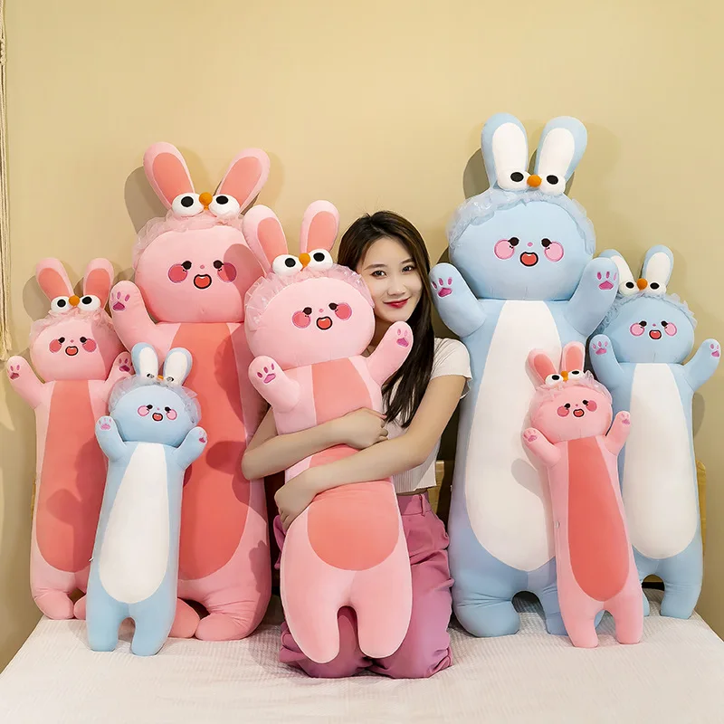 Cute Soft Long Rabbit Pillow Stuffed Plush Toys Office Nap Pillow Home Comfort Cushion Decor Gift Doll Child Christmas Soft Toys