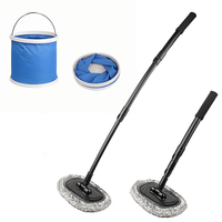 Household vehicle cleaning tool, extendable cleaning mop, folding bucket, suitable for personal use at home