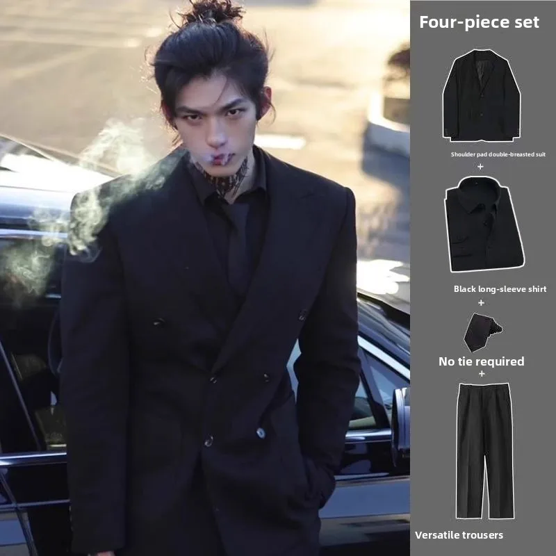 

Ele Bla двубортный мужской костюм осень-весна модный дизайн Briti Sle Haome уличная верхняя одежда Faion