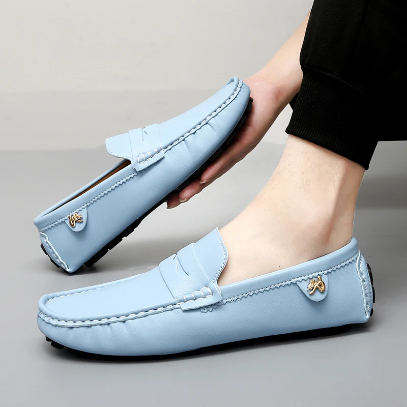 

2025 New Handmade Beanie Shoes Men's Soft Sole Lazy Korean Style Trbottomy Easiest for Match Casual Slip-On Driving