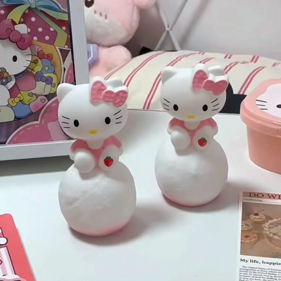 

Kawaii Sanrio, ночник, милый мультяшный Hello Kitty, коричная модель, фотолампа, декоративные игрушки для спальни