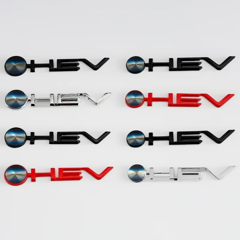 Car 3D Metal HEV Logo Trunk Emblem Badge Decals Sticker For Toyota Camry 9th 2024 Highlander Granvia Sienna Avalon Accessories