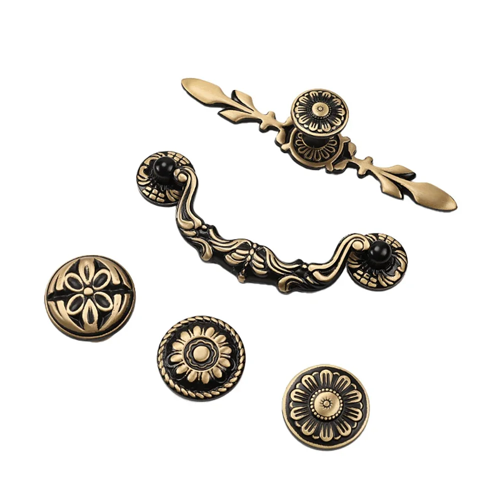 Wardrobe Doors Drawer Handles Length=34mm-170mm Vintage American Style Brass Handles Rustic Wind Cabinet Doors Cabinet Handles