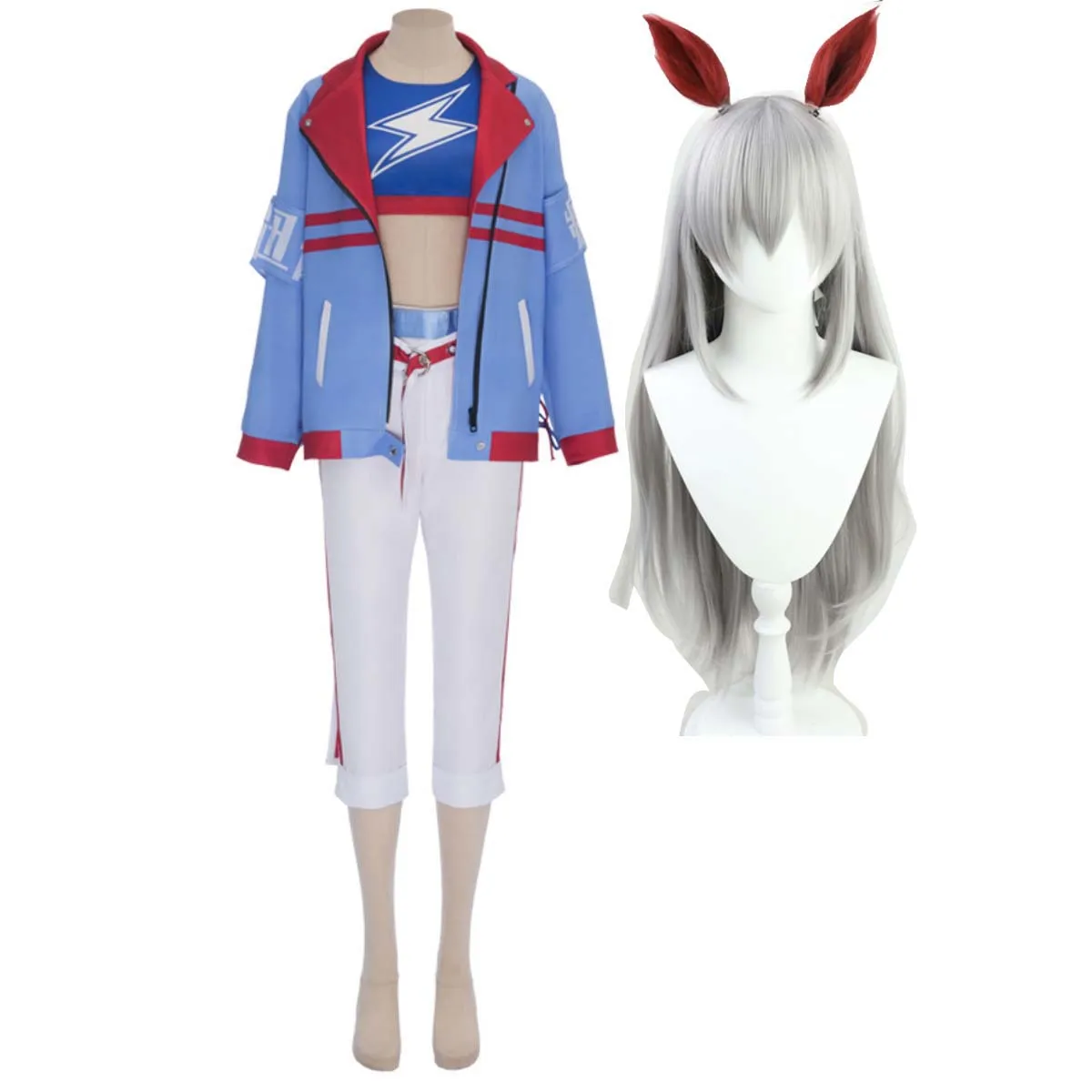 

Women Halloween Comic Con Performance Anime Uma Musume Tamamo Cross Cosplay Costume or Wig