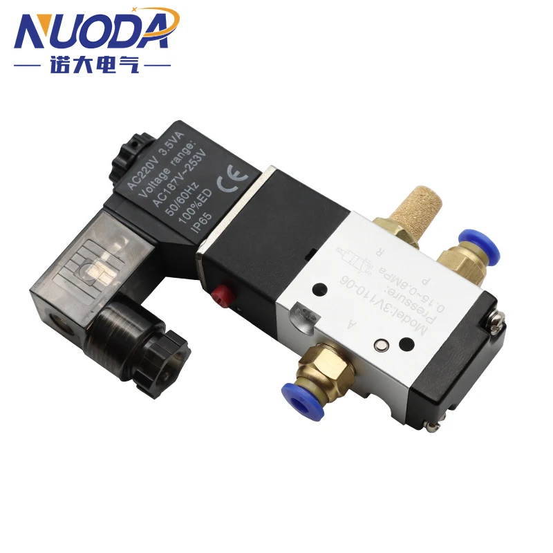 Válvula Solenoide de 1/8 pulgadas, dispositivo de Control de aire neumático de 3/2 vías, magnética de Gas eléctrico, cuerpo de aluminio, cc 12V,