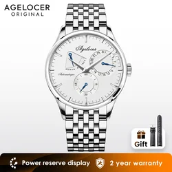 AGELOCER Original Budapest Watch Kinetic Energy Display Steel Strap Men's Automatic Mechanical Watch Birthday Gift for Men