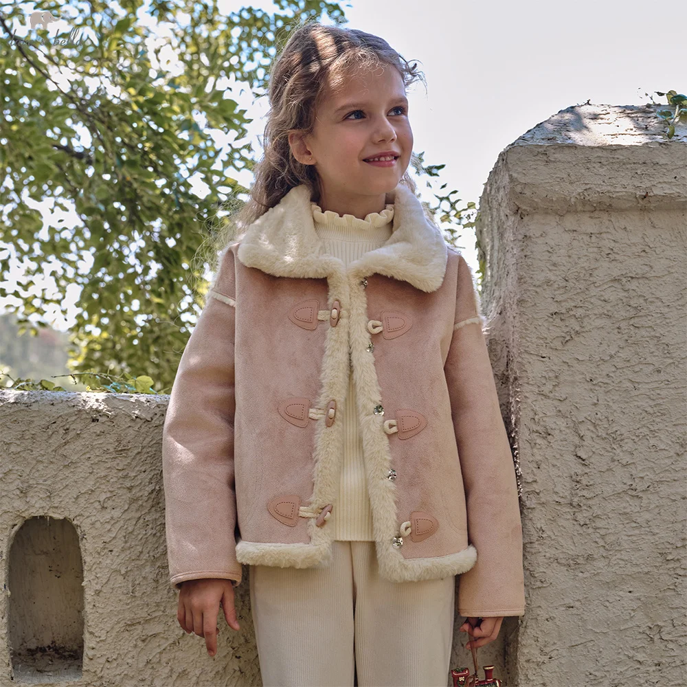 

Бархатная куртка Dave Bella для девочек, осенне-зимнее детское плотное теплое пальто с длинными рукавами, модная верхняя одежда, детская одежда DK4253958