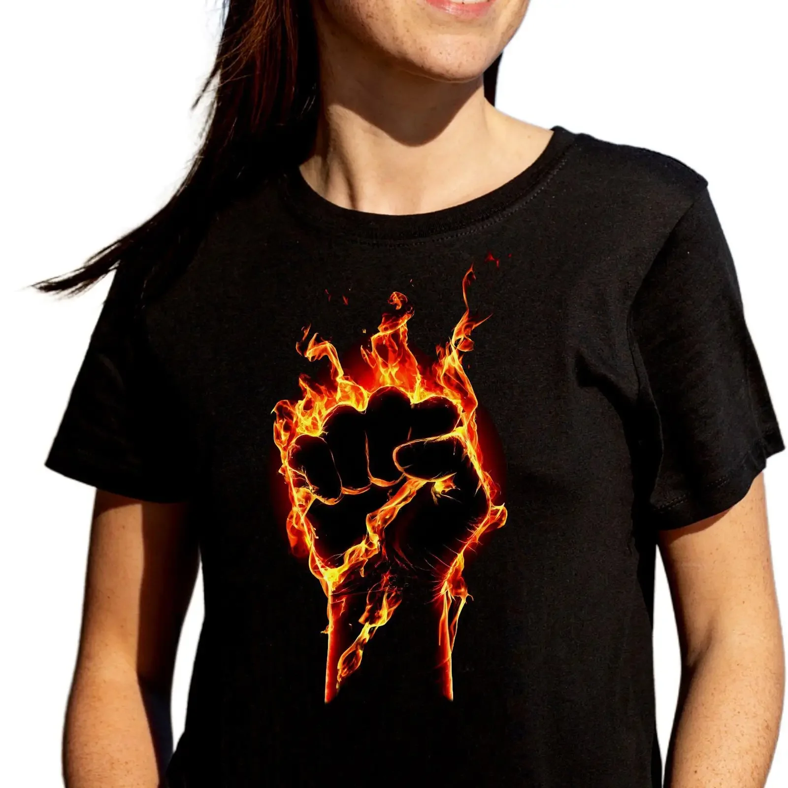 Flaming Fist T Shirt Resilience  vintage Washed Casual Comfortable Versatile graphic Unisex Stylish designer clothes homme
