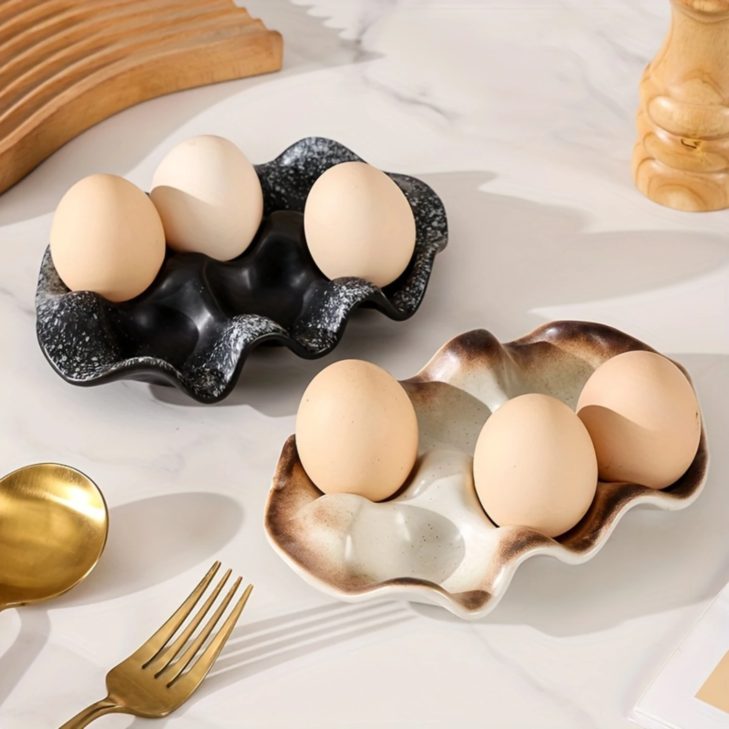 1pc Egg Basket, Creative High-value Ceramic Egg Tray, Household Durable Anti-slip Jewelry  Holder, For , Living Room And Bedroom