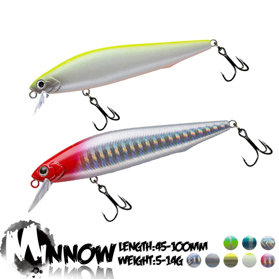 1PC 5g-14g Sinking Fishing Lure Minow Hard Bait Jerkbait Wobbler Swimbait Gravity Balance System Slow Diving Pesca Fishing