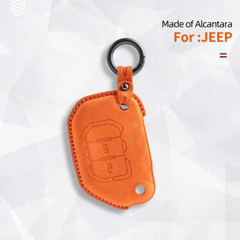 

Car Remote Key Case Cover Shell For Jeep Wrangler JL JK JLU XD Gladiator JT Protector Suede Alcantara Accessories 2022 2023 2018