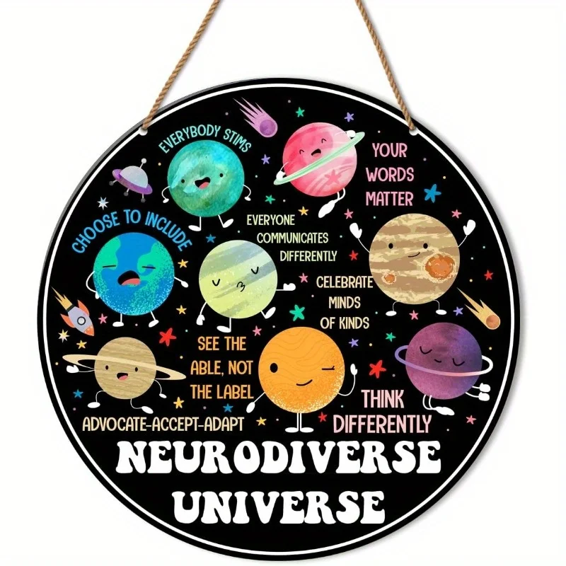 Neurodiversity Universe Wall Decor - Colorful Planets & Star